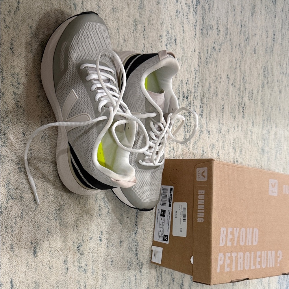 Veja White and Grey Athletic Sneakers